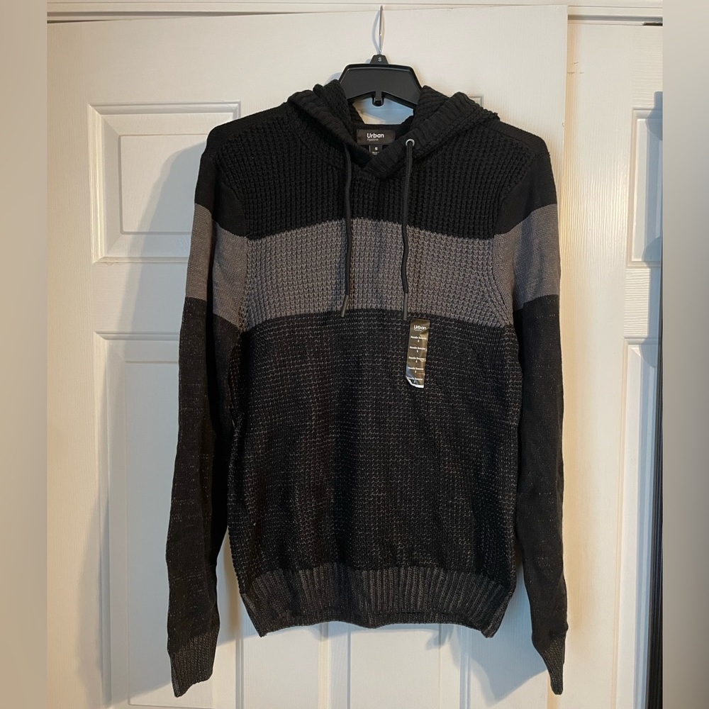 NWT Men’s URBAN PIPELINE black/grey, Pullover Hoodie Sweater, Sz Small